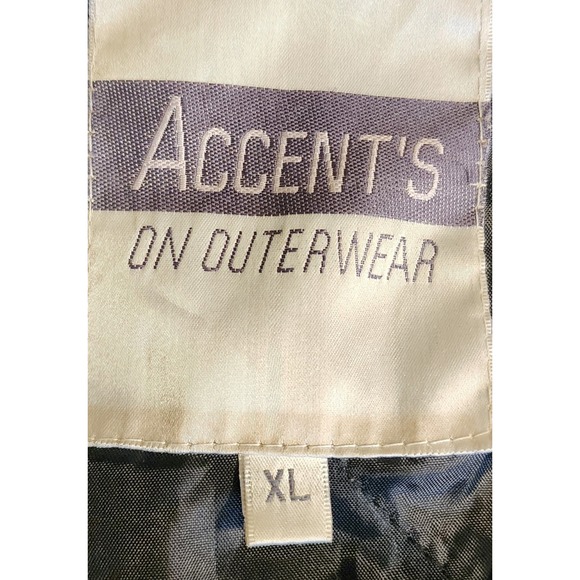 VTG Accent's On Outerwear Black Leather Motorcycle Jacket Mens XL - FLAWED - Picture 4 of 11